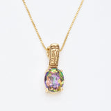 Mystic Topaz Necklace - Natural Mystic Topaz Pendant - Boho  Necklace