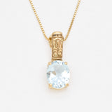 Blue Topaz Silver Necklace - Natural Blue Topaz Pendant - December Birthstone