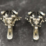 Silver Frog Earrings - Cute Amphibian Earrings - Unique Animal Earrings