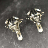 Silver Frog Earrings - Cute Amphibian Earrings - Unique Animal Earrings