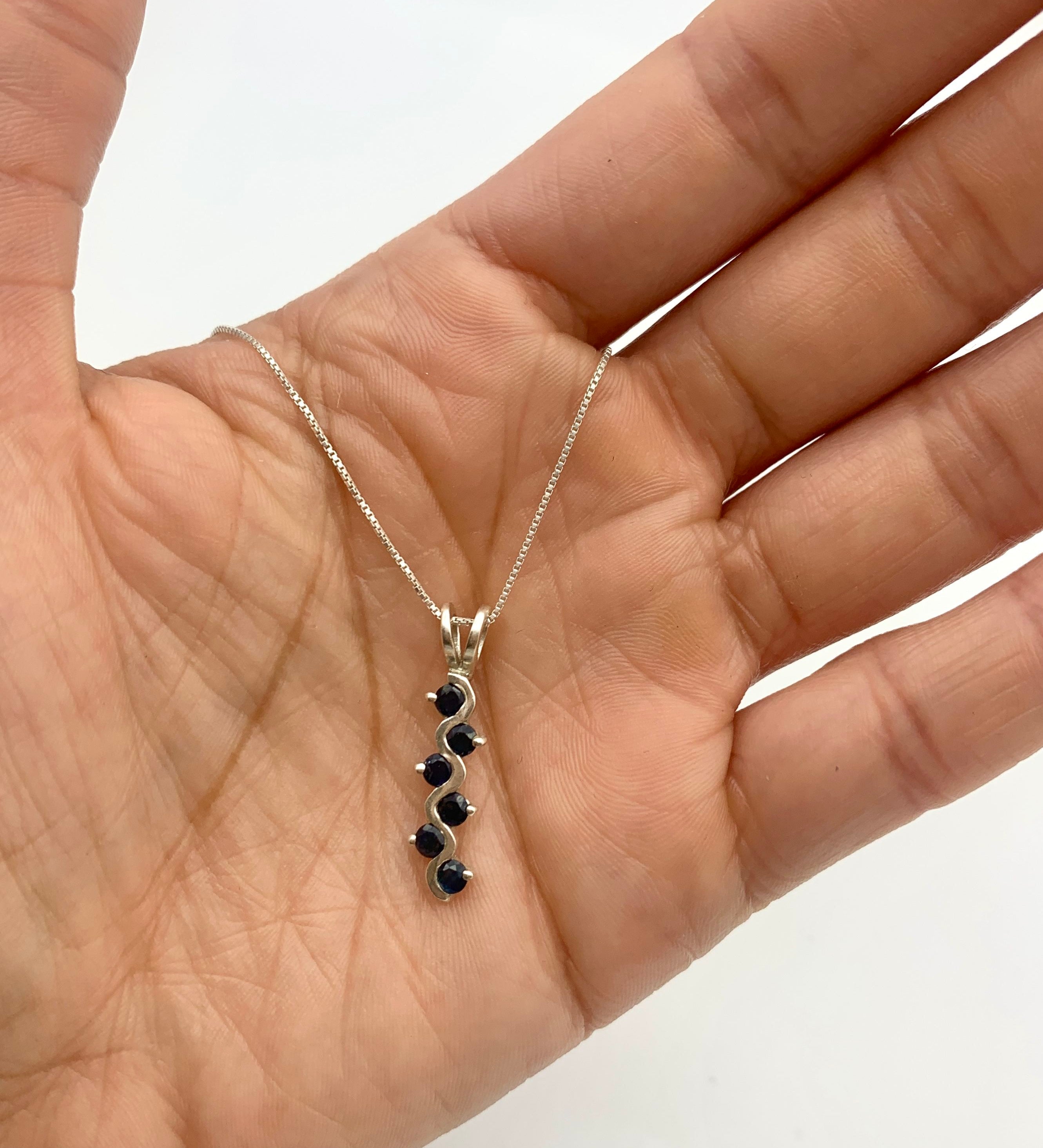 Elegant Blue Sapphire Pendant Necklace in 925 Sterling Silver, perfect for birthdays and special occasions.