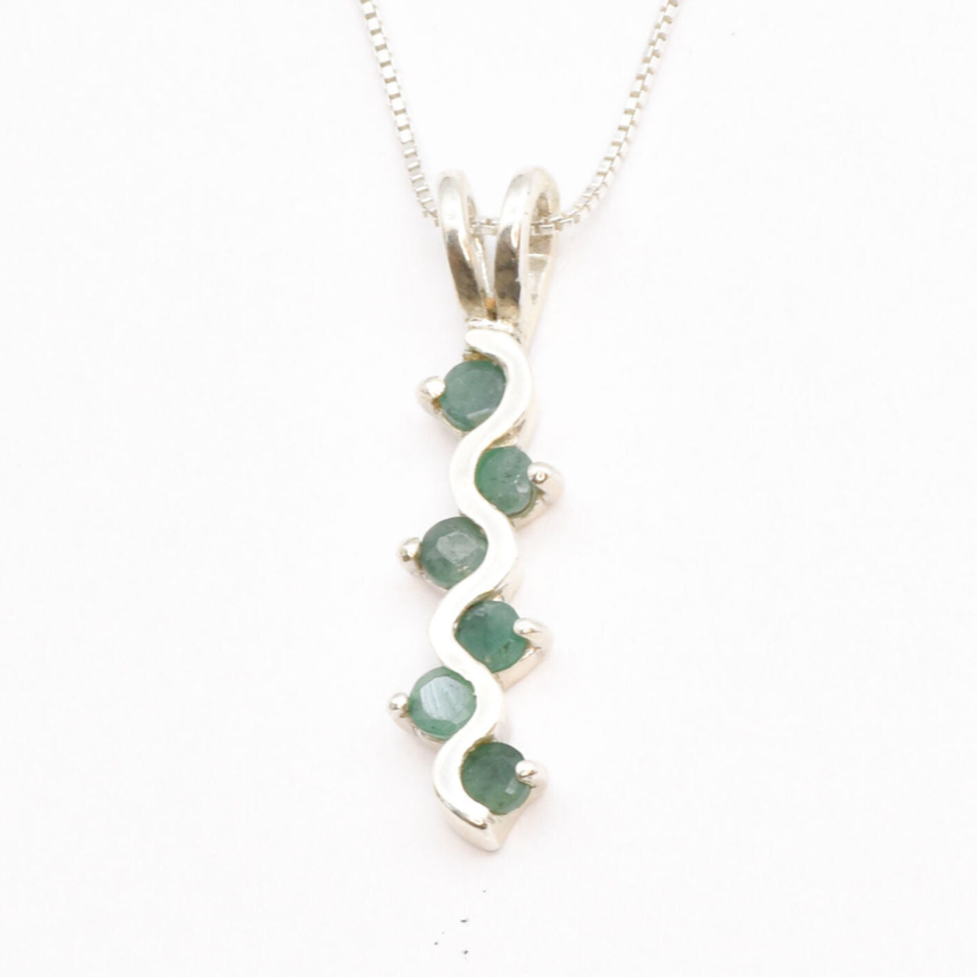 Natural Emerald Pendant made in 925 Sterling Silver with Round Natural Green Emerald in Channel-Set setting, May Birthstone gift idea, symbolizes growth, harmony, and deep emotional healing, ideal for everyday wear and perfect for birthday gifting and special occasions.