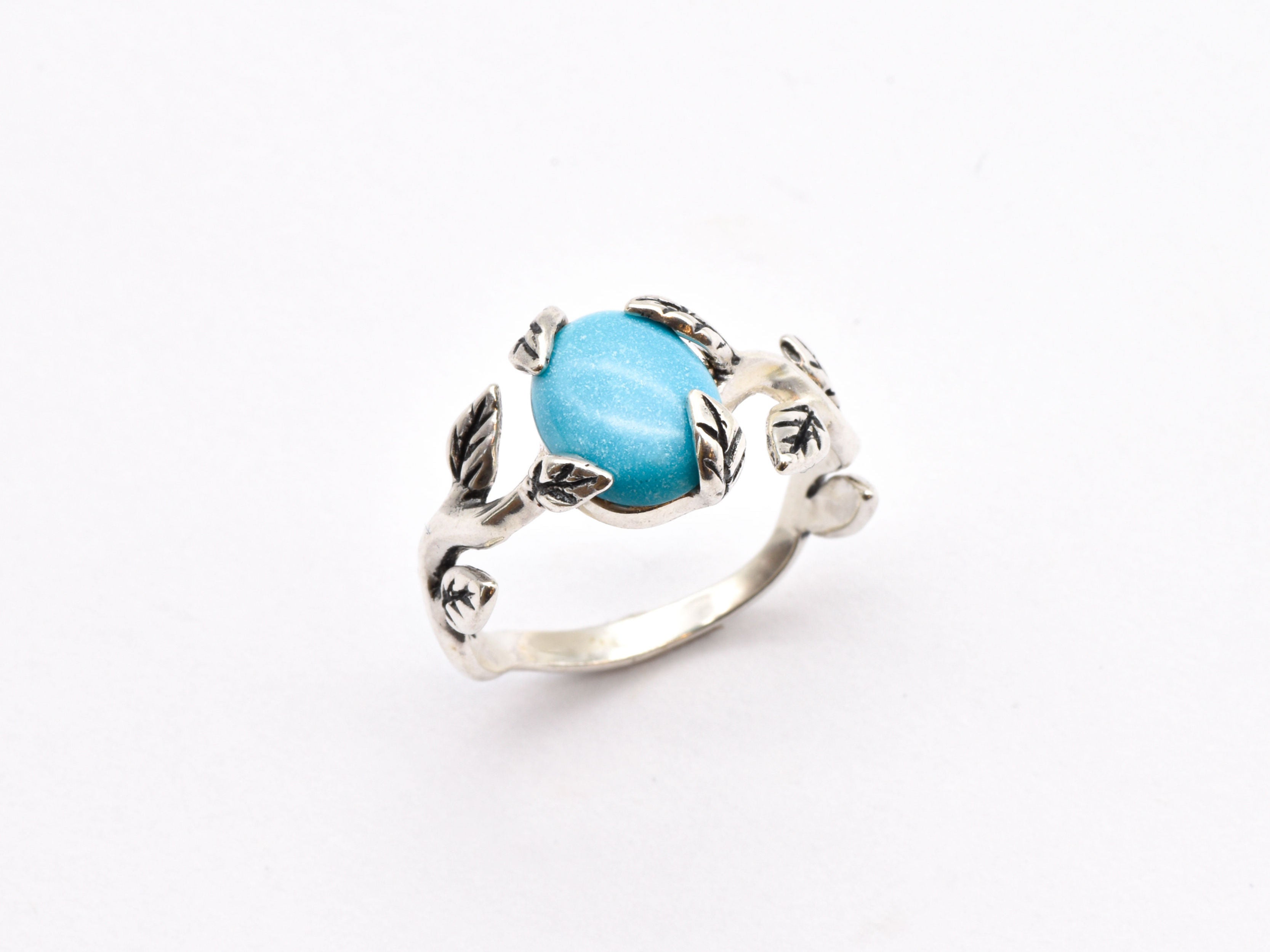 2848-R-nTUR: Sterling Silver 925 Natural Turquoise