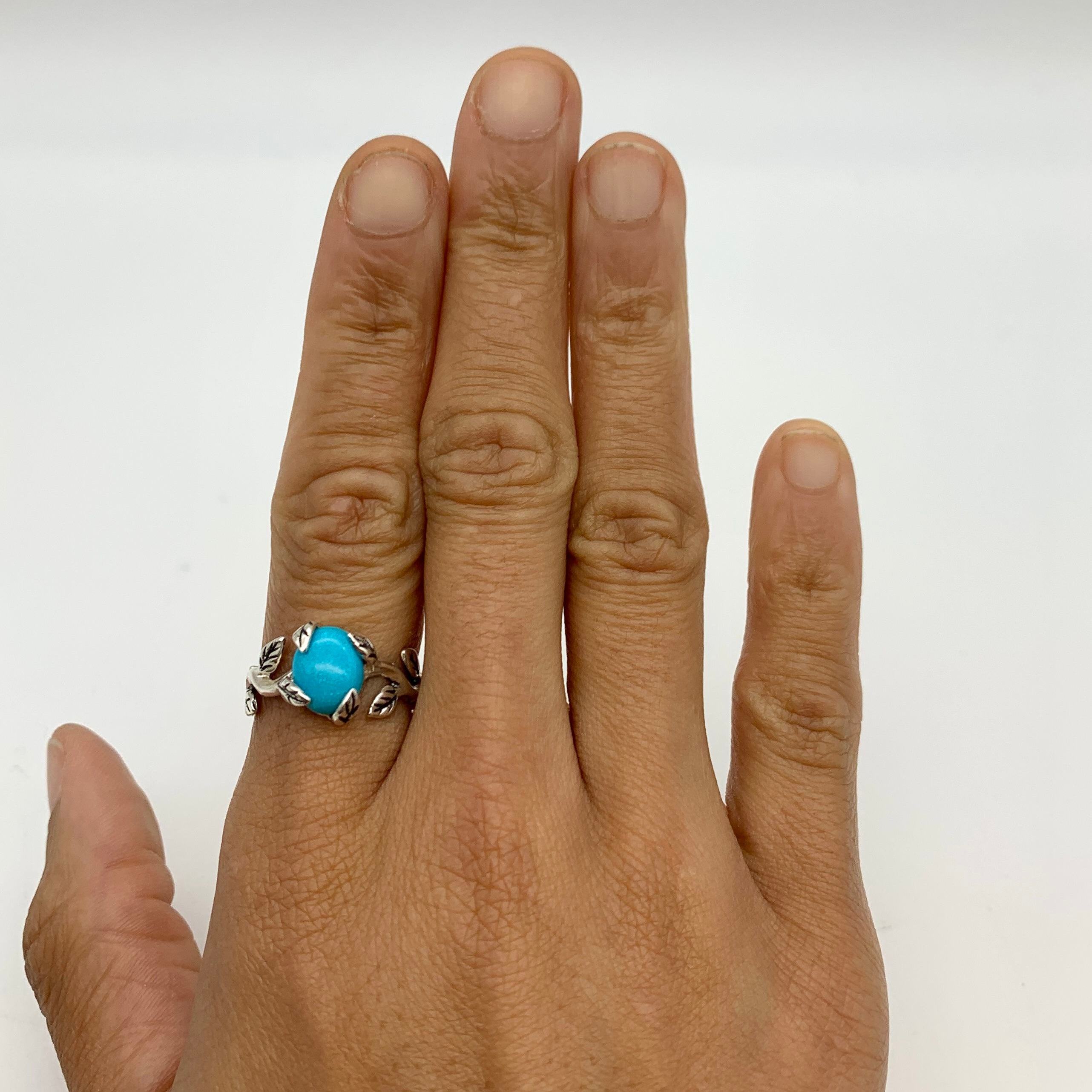 2848-R-nTUR: Sterling Silver 925 Natural Turquoise