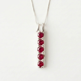 Created Ruby Pendant made in 18k Sterling Silver with Round Created Red Ruby in Prong setting, July Birthstone gift idea, symbolizes nobility, purity, and passion, ideal for everyday wear and perfect for birthday gifting and special occasions.