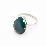 Emerald Statement Ring - Green Teardrop Ring - Large Vintage Ring