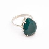 Emerald Statement Ring - Green Teardrop Ring - Large Vintage Ring