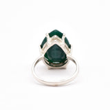 Emerald Statement Ring - Green Teardrop Ring - Large Vintage Ring