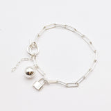 Silver Lock Bracelet - Silver Chain Bracelet - Padlock Charm Bracelet