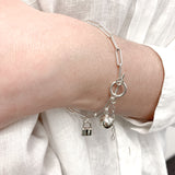 Silver Lock Bracelet - Silver Chain Bracelet - Padlock Charm Bracelet