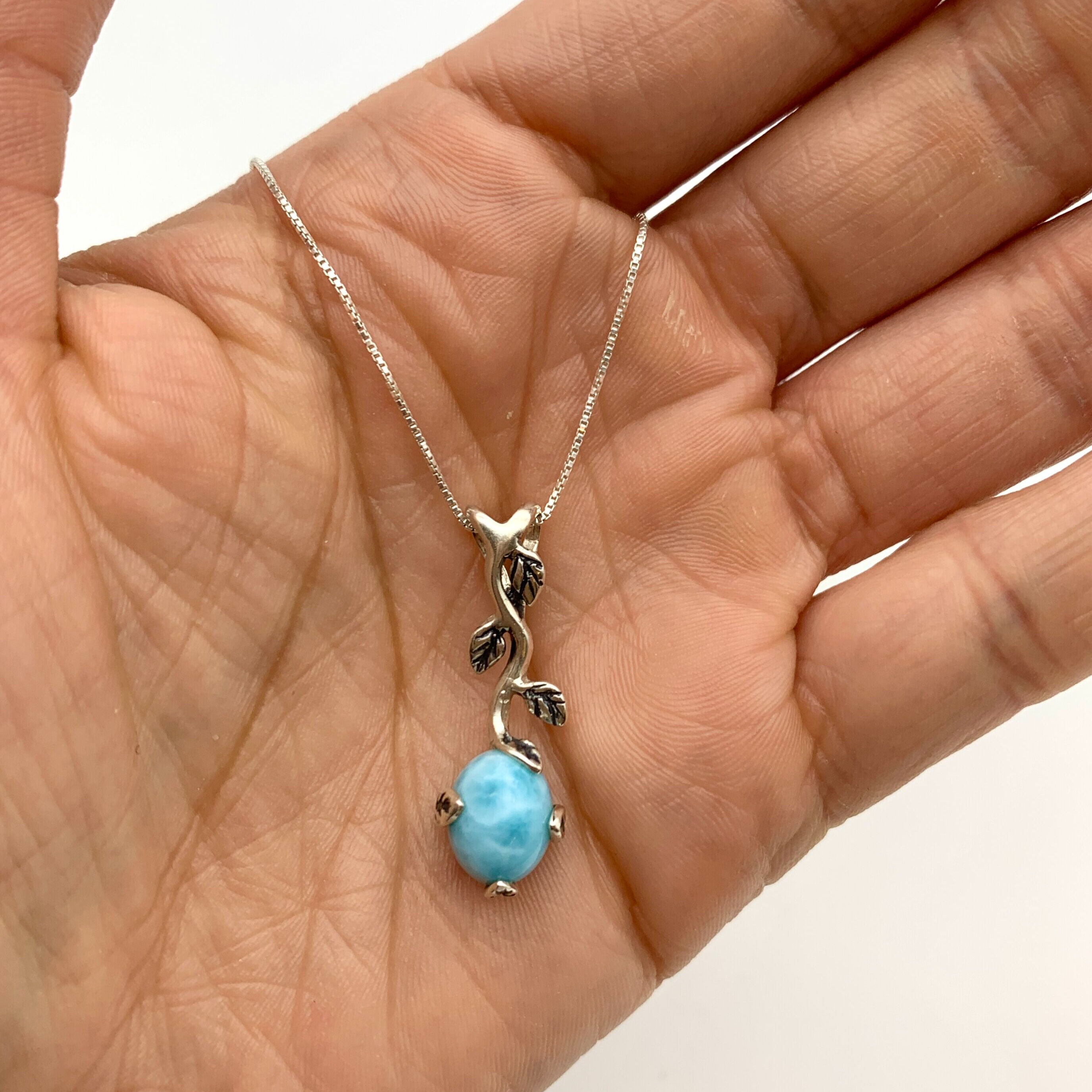 2848-P-nLAR: Sterling Silver 925 Natural Larimar