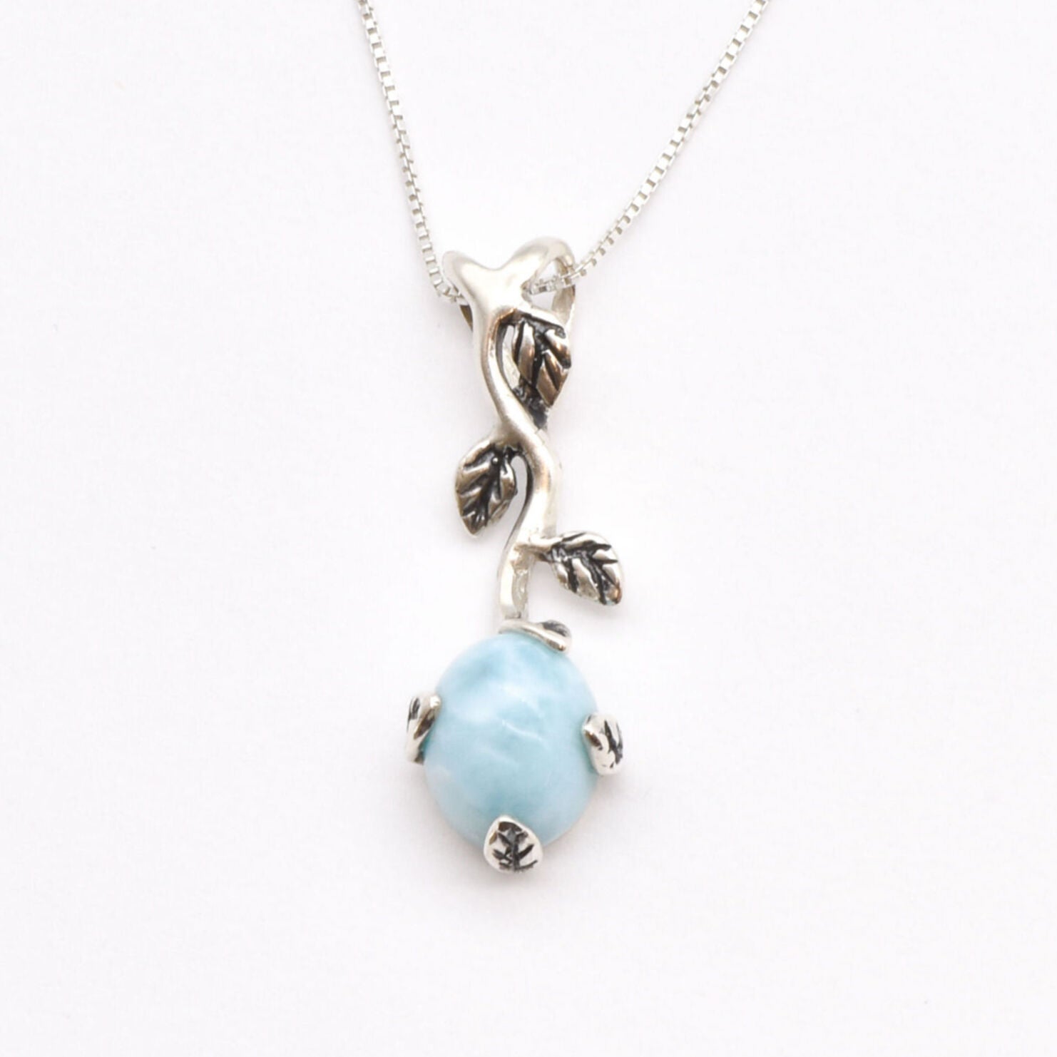 2848-P-nLAR: Sterling Silver 925 Natural Larimar