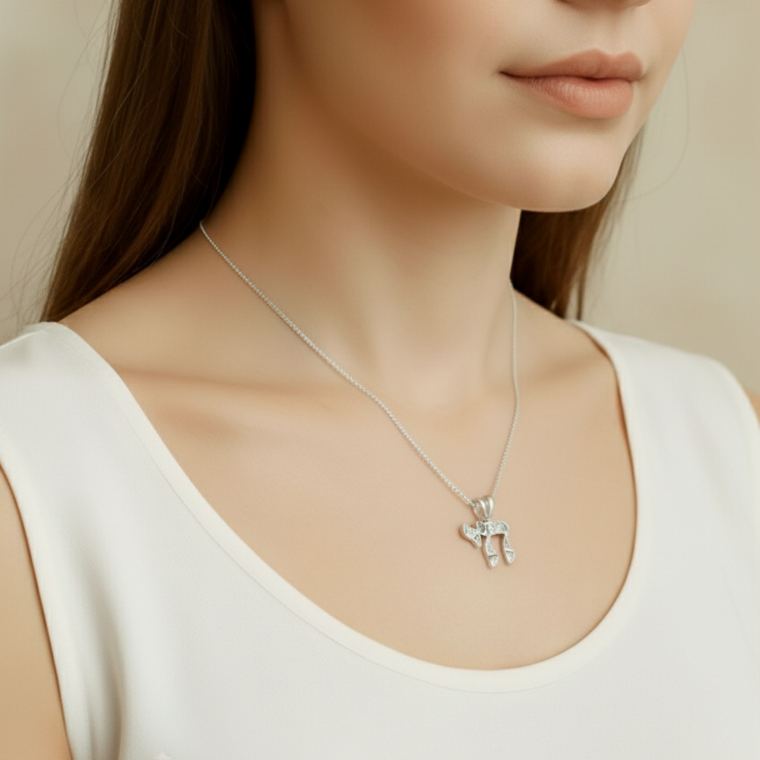 Unique Hebrew Chai Pendant necklace in 925 Sterling Silver, perfect for daily wear and thoughtful gifting on special occasions.