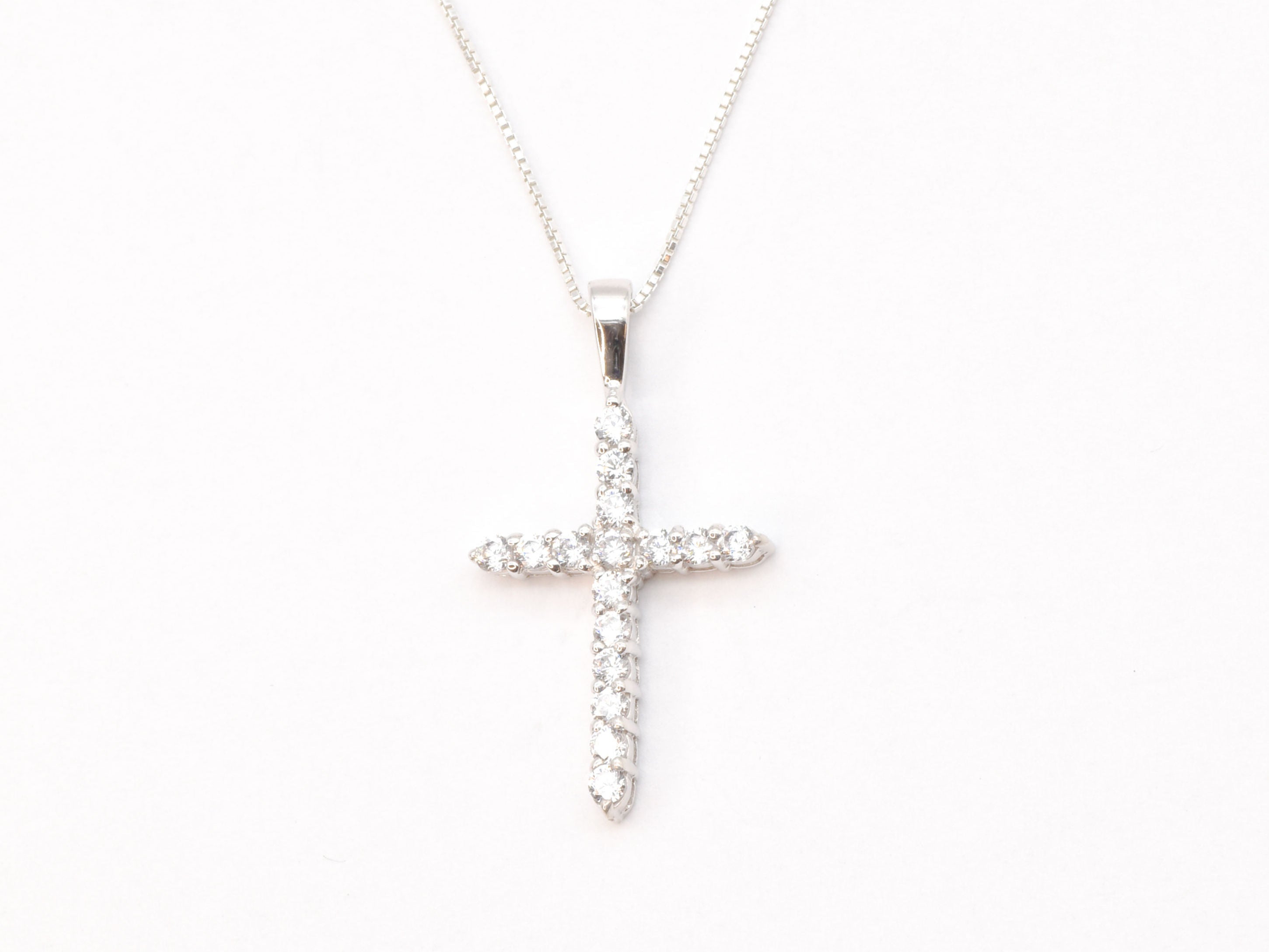 Created CZ Pendant made in 925 Sterling Silver with Round Created White CZ in Prong setting, April Birthstone gift idea, symbolizes, ideal for everyday wear and perfect for birthday gifting and special occasions.