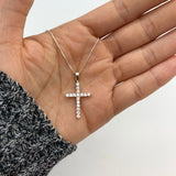 Diamond Cross Pendant - Sparkly Christian Necklace - Dainty Cross Necklace