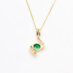 2269-P-cEME: Gold Vermeil 18k Created Emerald