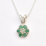 Stunning Cluster-set 925 Sterling Silver Pendant featuring Natural Emerald, embodies growth and harmony, ideal for versatile wear.