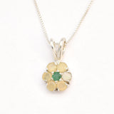 Fire Opal Necklace - Gold Flower Necklace - October Birthstone Necklace