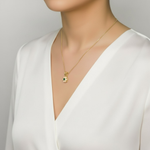 Charming Fire Opal Necklace with Gold Floral Detail - October Birthstone Jewelry in 18k Gold Vermeil for cherished memories.