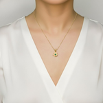 Radiant Fire Opal Necklace with Gold Flower Design - Elegant October Birthstone Jewelry in 18k Gold Vermeil. Perfect gift!