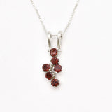 Red Garnet Necklace - Natural Garnet Necklace - Red Dainty Pendant