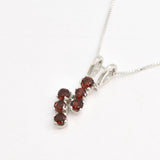 Red Garnet Necklace - Natural Garnet Necklace - Red Dainty Pendant