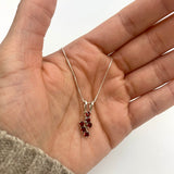 Red Garnet Necklace - Natural Garnet Necklace - Red Dainty Pendant