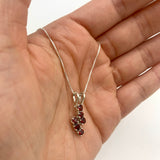 Red Garnet Necklace - Natural Garnet Necklace - Red Dainty Pendant