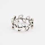 Silver Leaf Ring - Leaf Eternity Band - Nature Lover Ring
