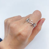 Silver Leaf Ring - Leaf Eternity Band - Nature Lover Ring