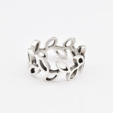 Gold Leaf Ring - Vine Eternity Band - Flower Girl Ring