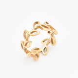 Silver Leaf Ring - Leaf Eternity Band - Nature Lover Ring