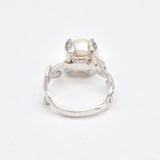 Leaf Pearl Ring - Natural Pearl Band - Pearl Statement Ring