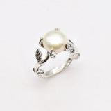 Pearl leaf Ring - Large Leaf  Ring - Statement Branch Ring