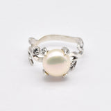 Pearl leaf Ring - Large Leaf  Ring - Statement Branch Ring