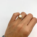 Pearl leaf Ring - Large Leaf  Ring - Statement Branch Ring