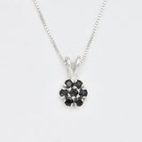 Gold Onyx Pendant - Black Flower Necklace - Rose Gold Necklace