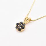 Gold Onyx Necklace - Flower Onyx Pendant - Gold Daisy Necklace