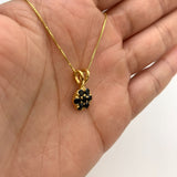 Gold Onyx Necklace - Flower Onyx Pendant - Gold Daisy Necklace