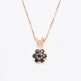 Gold Onyx Necklace - Flower Onyx Pendant - Gold Daisy Necklace