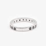 Silver Onyx Band - Black Eternity Ring - Stackable Ring