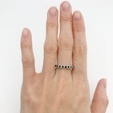 Silver Onyx Band - Black Eternity Ring - Stackable Ring