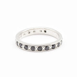 Silver Onyx Band - Black Eternity Ring - Stackable Ring