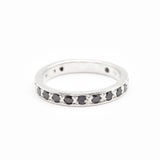 Silver Onyx Band - Black Eternity Ring - Stackable Ring