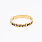 Silver Onyx Band - Black Eternity Ring - Stackable Ring