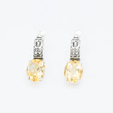 Genuine Citrine Earrings - Yellow Boho Earrings - Tribal Drop Earrings