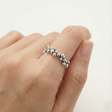 Bubbles Cluster Ring - Artistic Beads Ring - Half Eternity Band