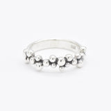 Bubbles Cluster Ring - Artistic Beads Ring - Half Eternity Band