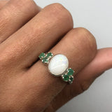 925 sterling silver ring with bezel-set oval Ethiopian opal, October birthstone symbolizing purity and truth, perfect gift.