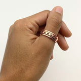 Gold Cross Ring - Chunky Rose Gold Ring - Christian Cross Band
